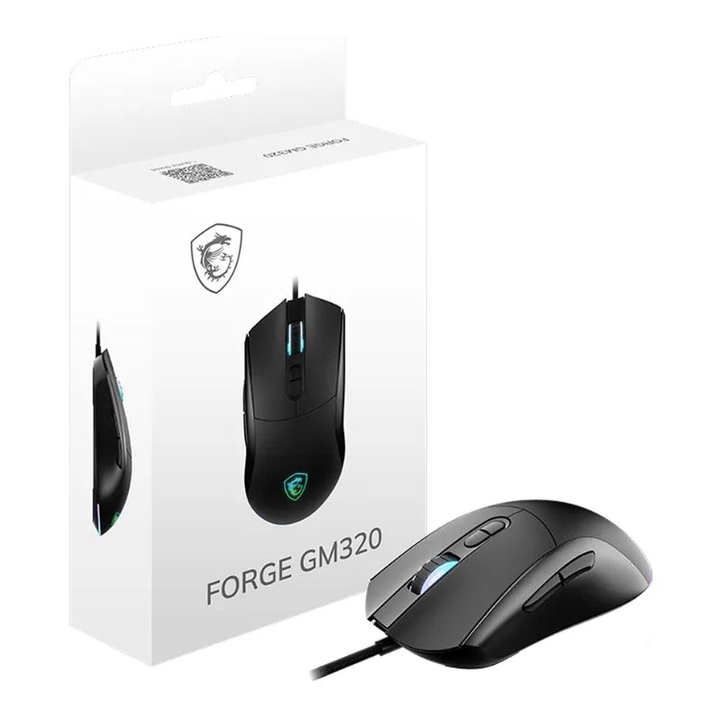 Chuột Gaming MSI FORGE GM320 – Cảm biến quang học 7.200 DPI, RGB Mystic Light, siêu bền 10 triệu lần nhấn